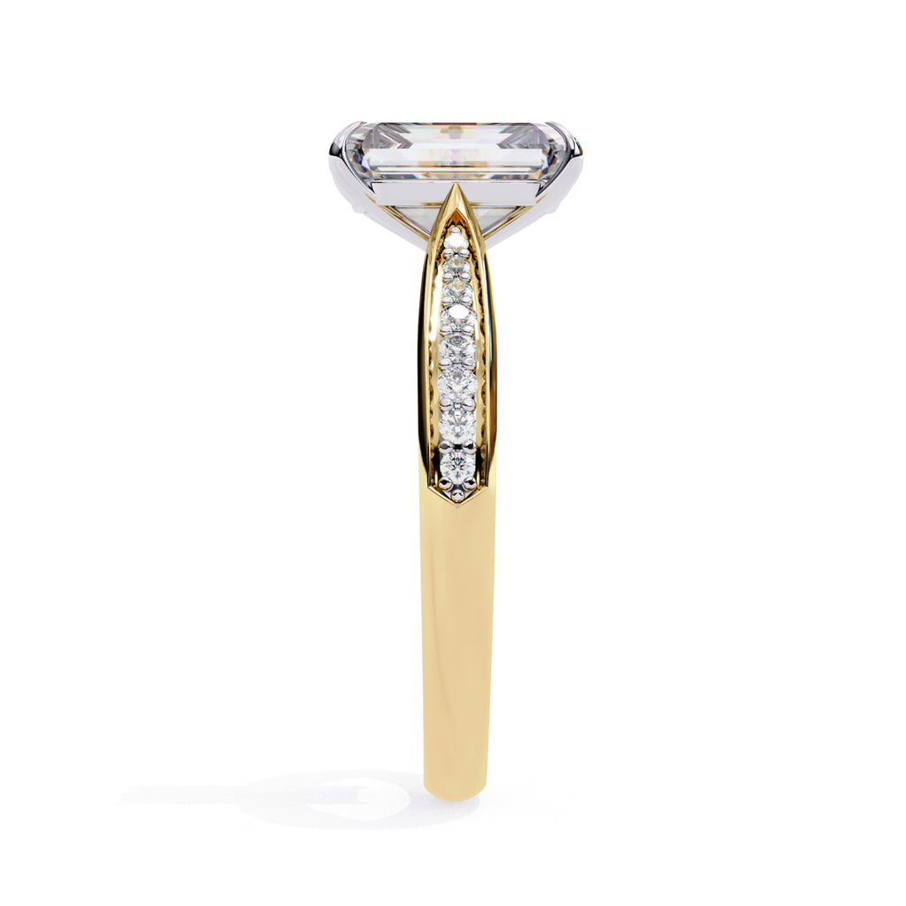 Elegant Central Stone Diamond Side Accent Ring