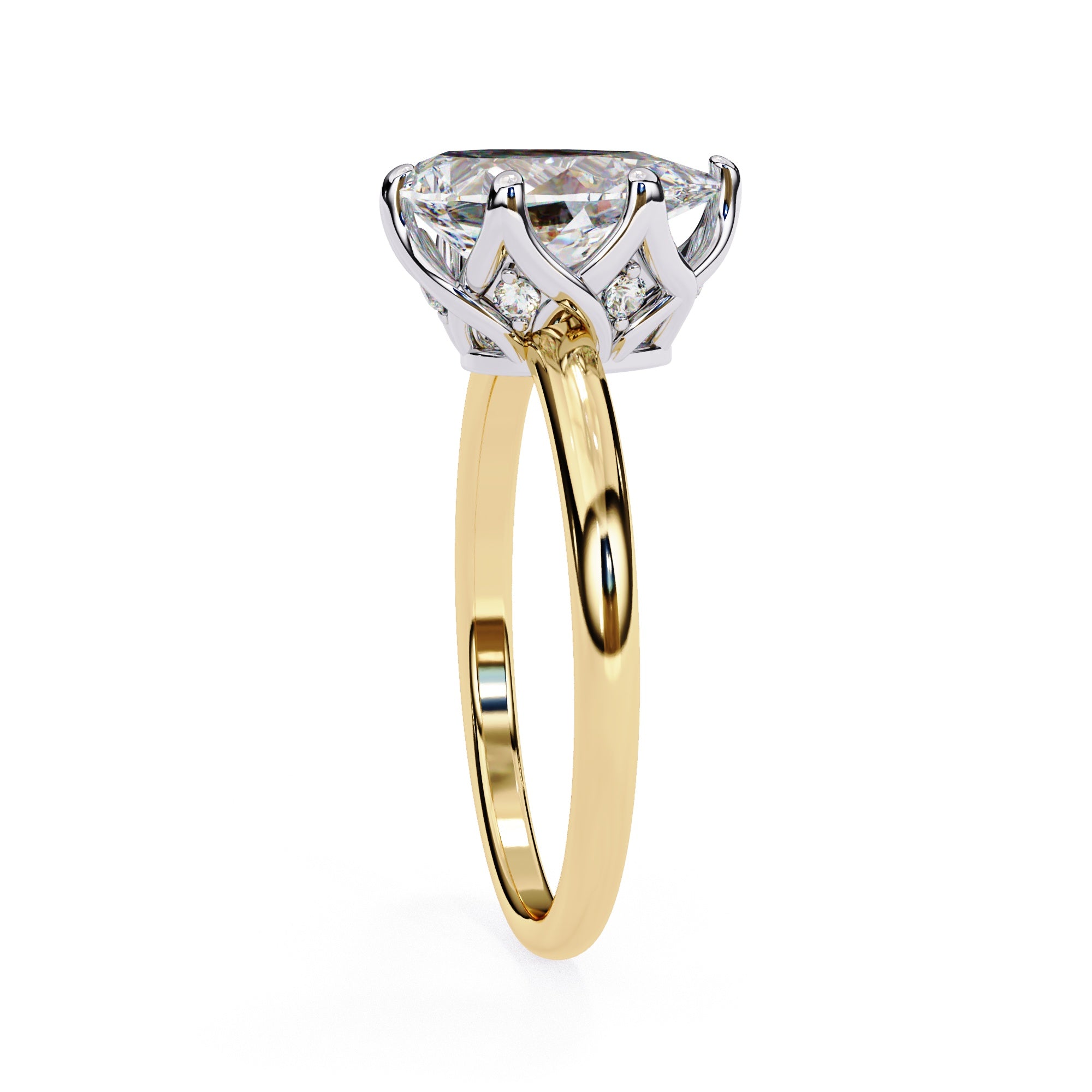 Elegant Central Stone Diamond Ring with Side Accents