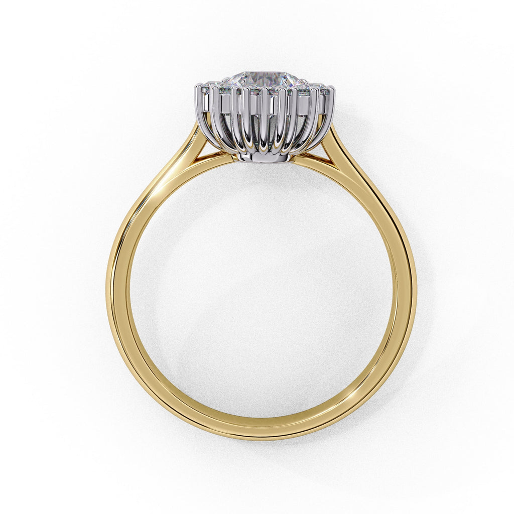 Elegant Central Stone Diamond Side Accent Ring