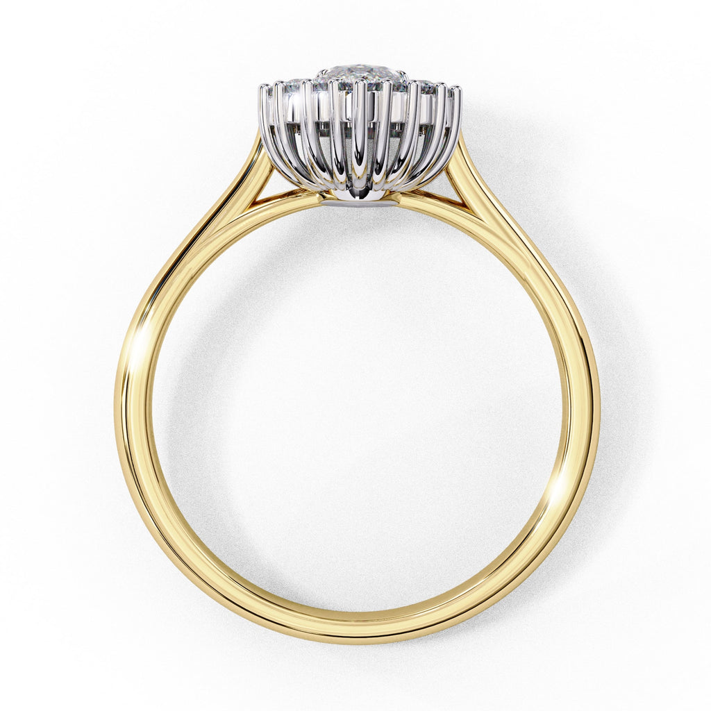 Elegant Central Stone Diamond Ring with Radiant Side Accents