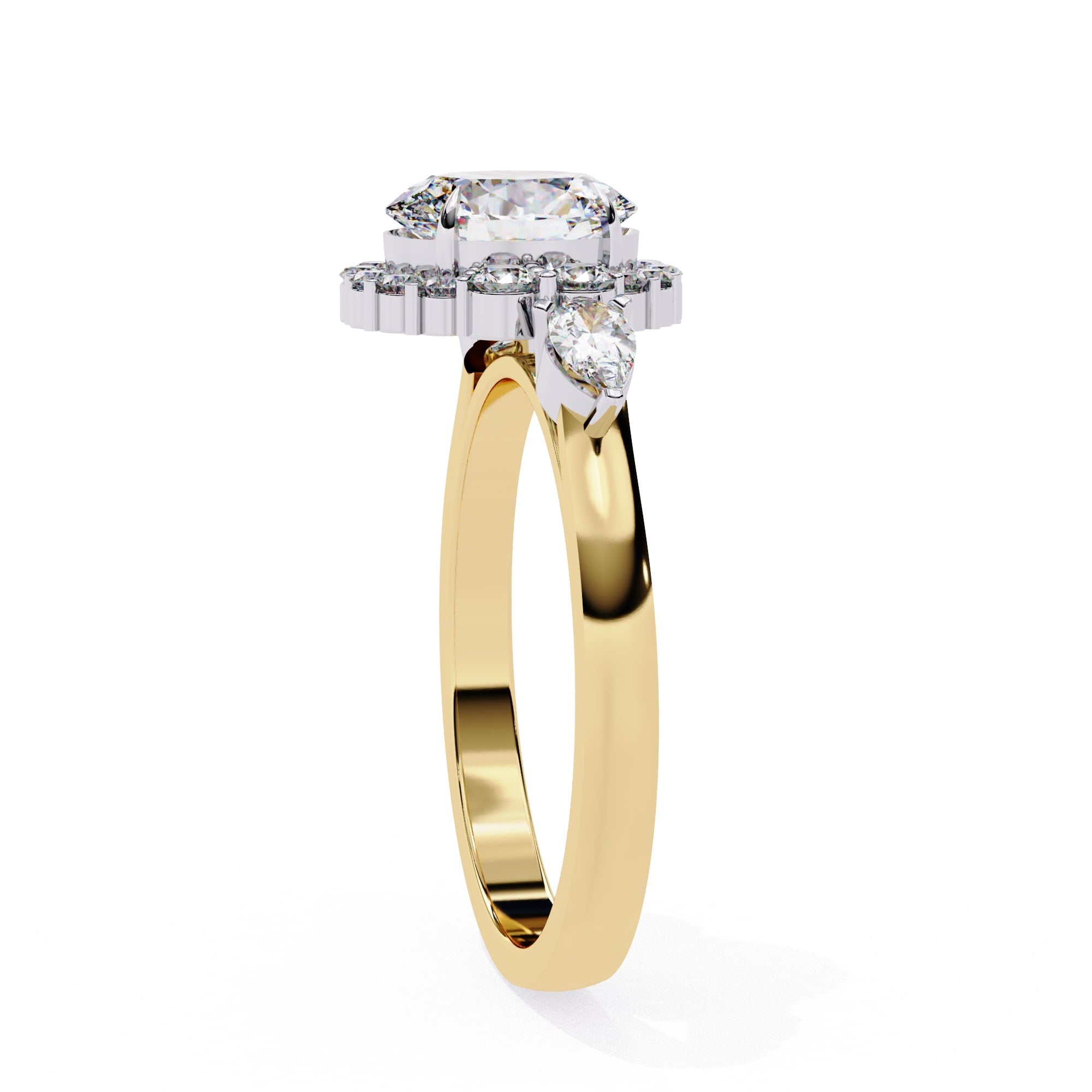 Elegant Diamond Side Stone Brilliance Ring