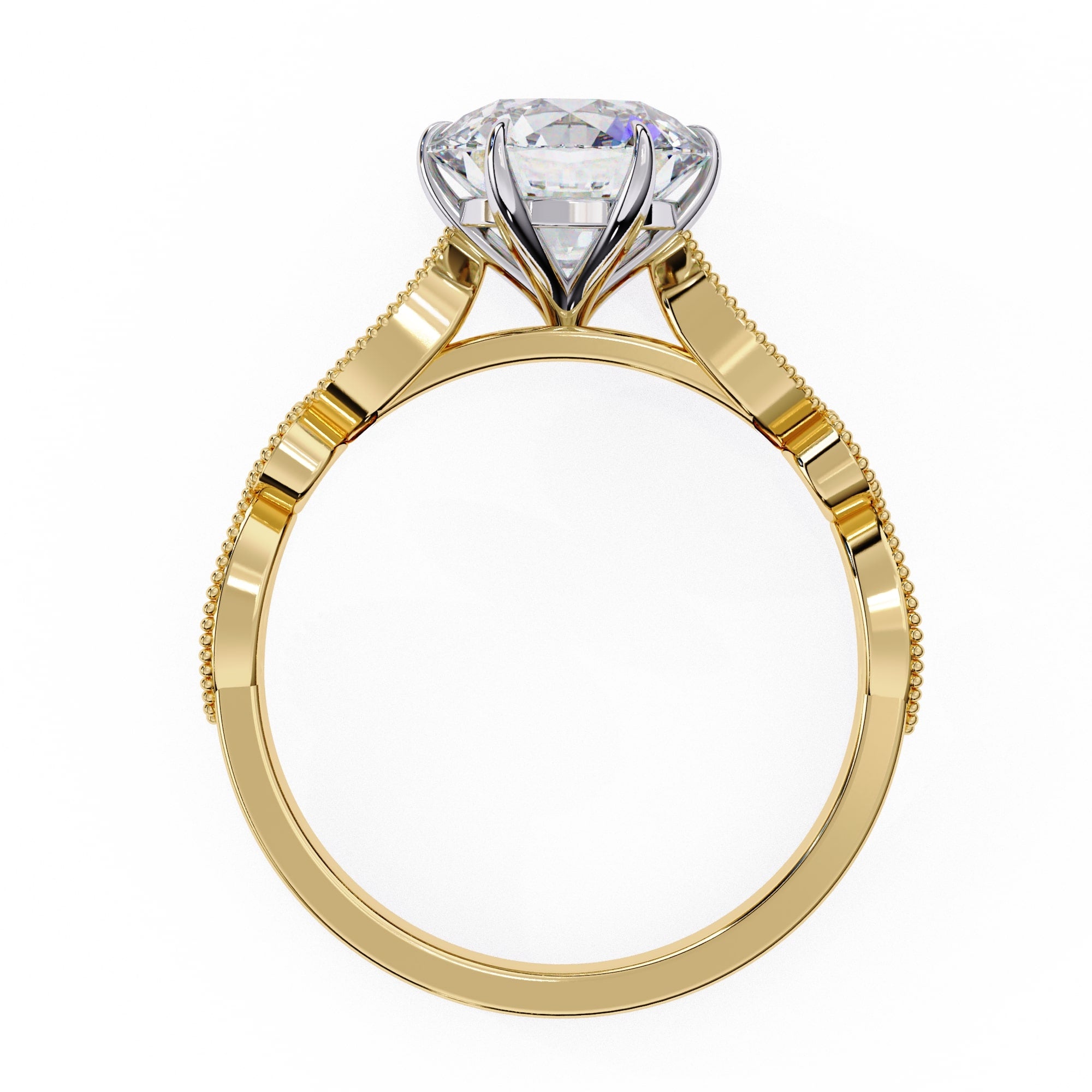 Elegant Central Stone Diamond Ring with Radiant Side Accents