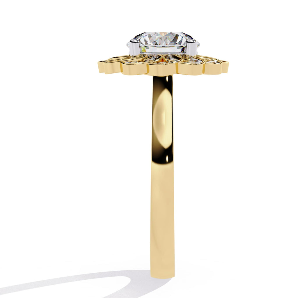 Elegant Central Stone Diamond Ring with Side Brilliance