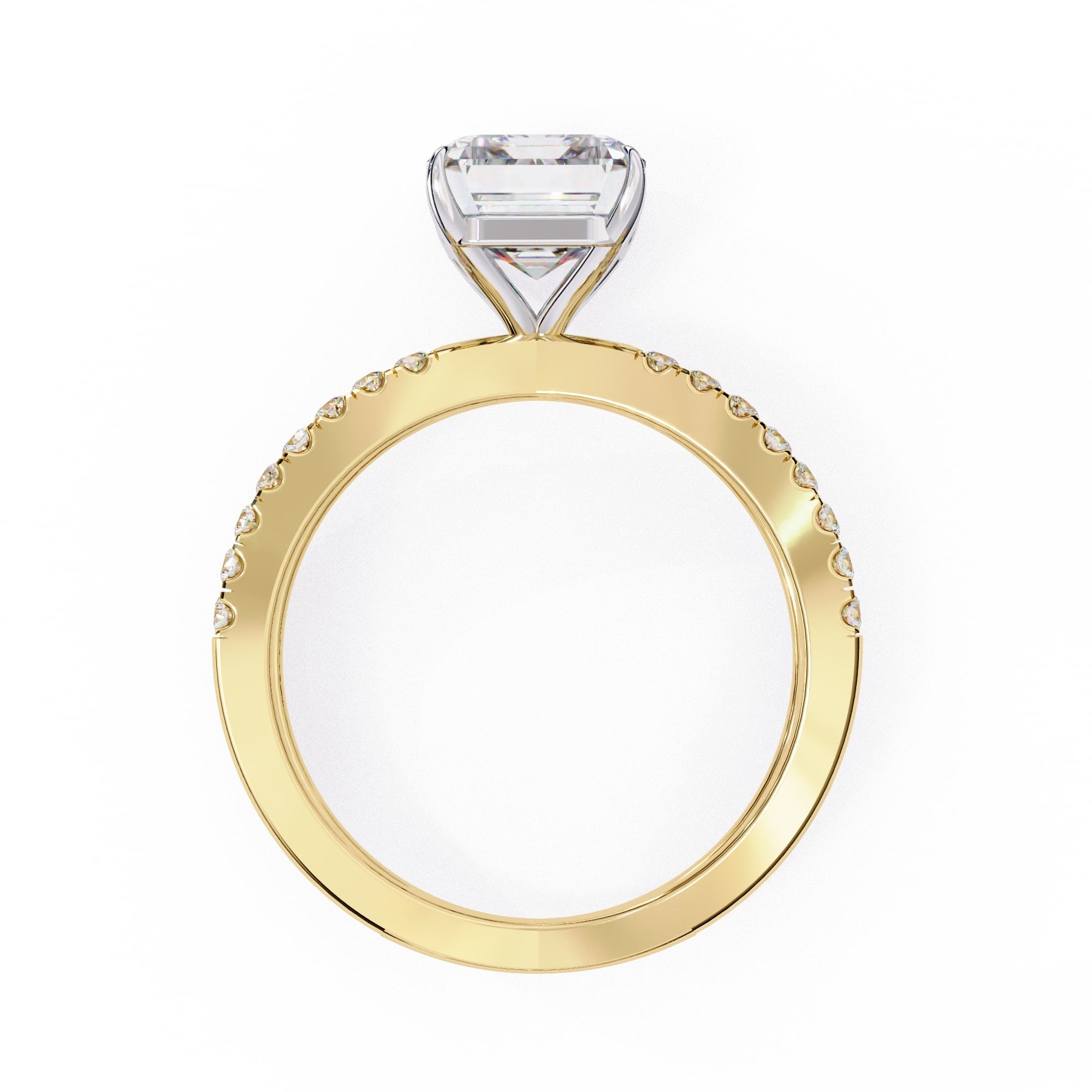 Elegant Central Stone Diamond Ring with Radiant Side Accents