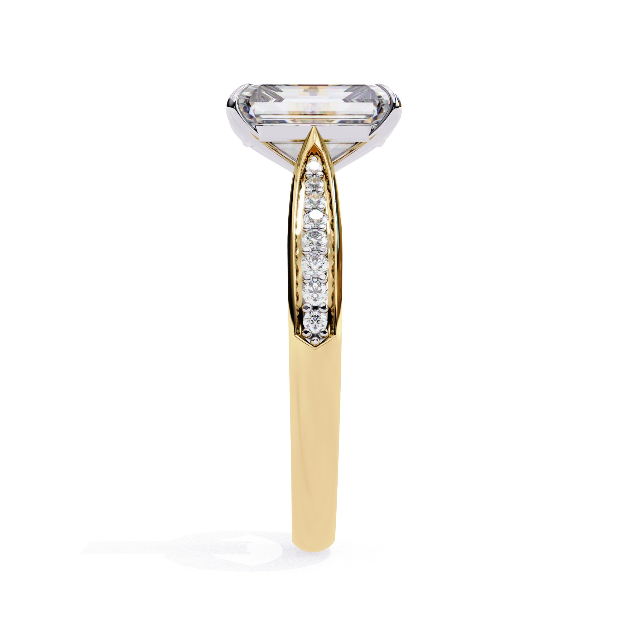 Elegant Central Stone Diamond Side Accent Ring