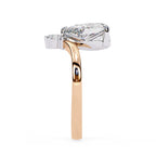 Radiant Central Stone Diamond Ring with Shimmering Side Accents