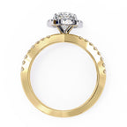 Radiant Central Stone Diamond Ring with Shimmering Side Accents