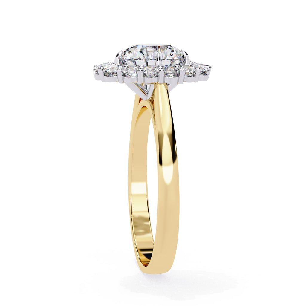 Elegant Central Stone Diamond Halo Ring