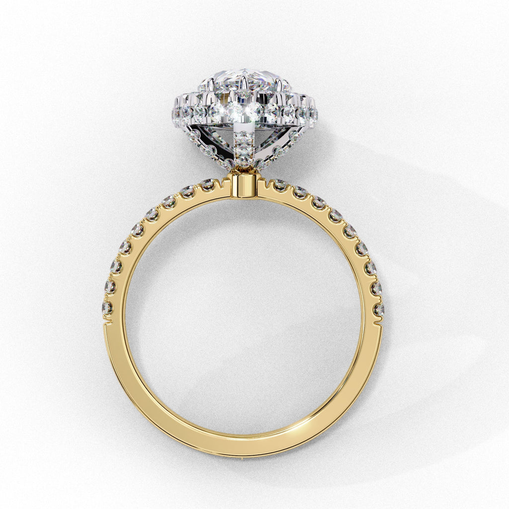Elegant Central Stone Diamond Halo Ring