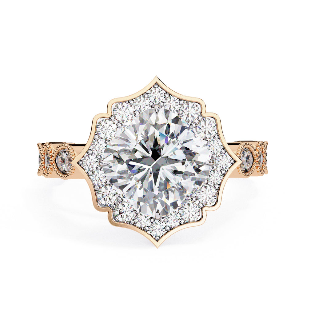 Elegant Diamond Central Stone and Side Accents Ring