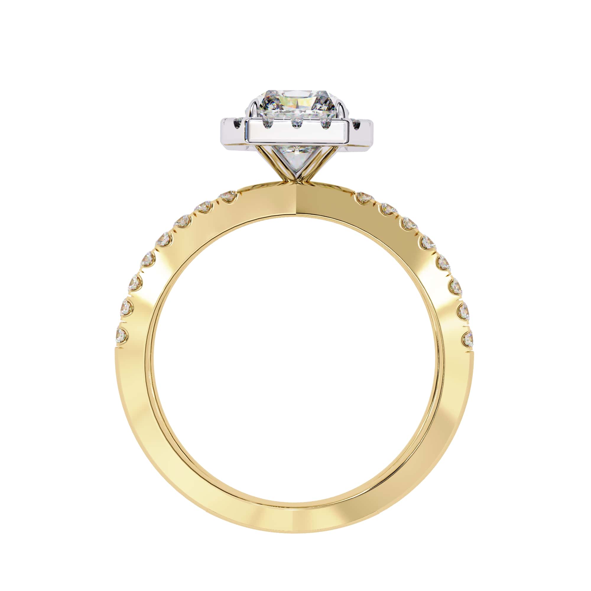 Elegant Central Stone Diamond Ring with Radiant Side Accents