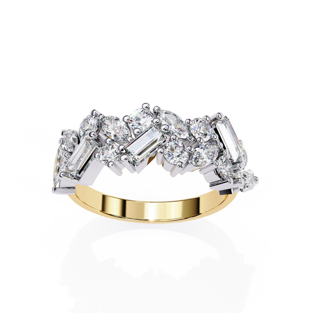 Radiant Brilliance Side Stone Diamond Ring
