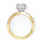Elegant Central Stone Diamond Ring with Radiant Side Stones