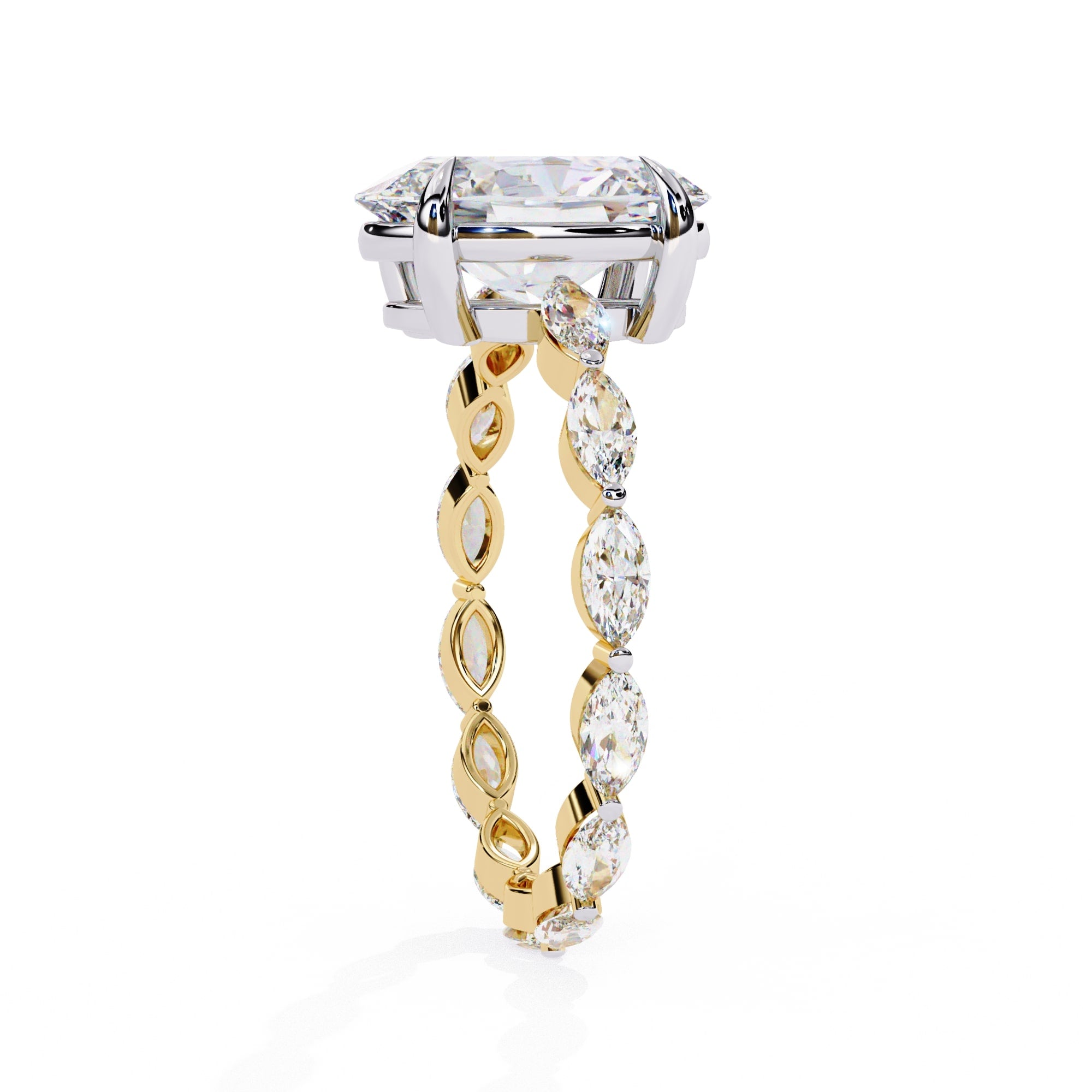 Elegant Diamond Central Stone Ring with Brilliant Side Accents