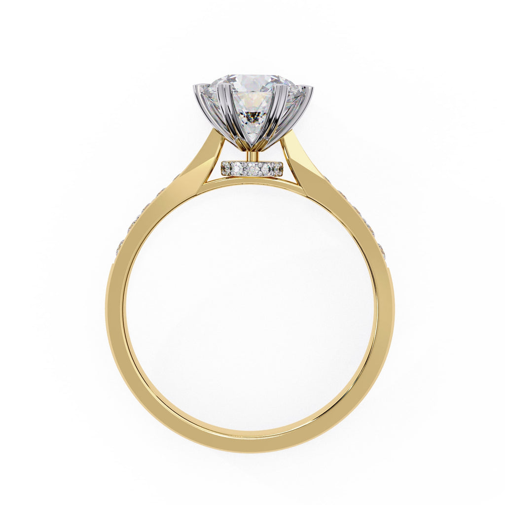 Elegant Central Stone Diamond Ring with Radiant Side Accents