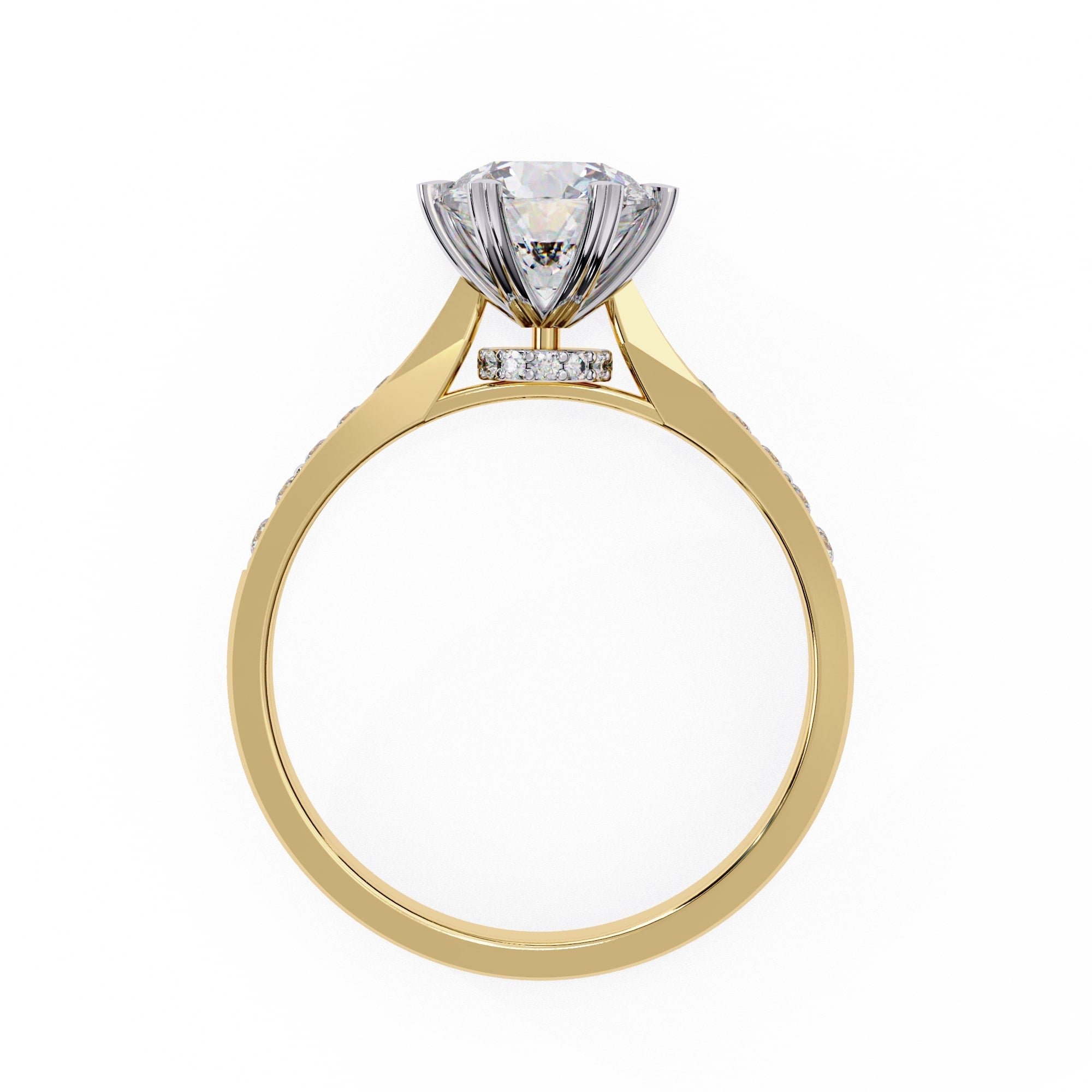 Elegant Central Stone Diamond Ring with Radiant Side Accents