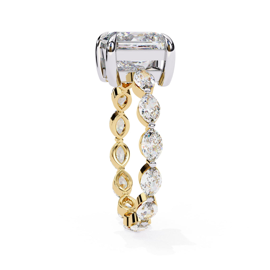 Sparkling Central Stone Diamond Ring with Side Accents