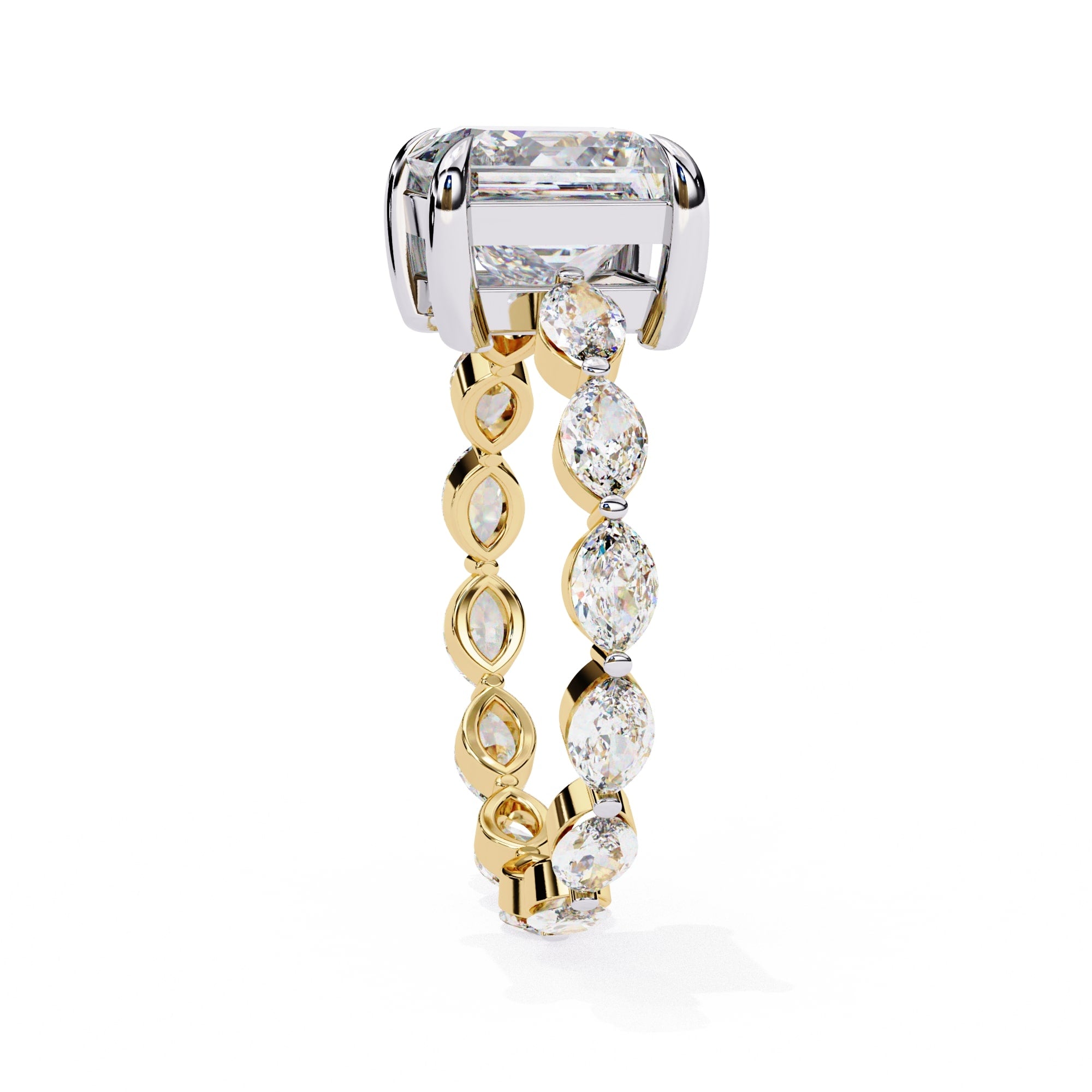 Sparkling Central Stone Diamond Ring with Side Accents