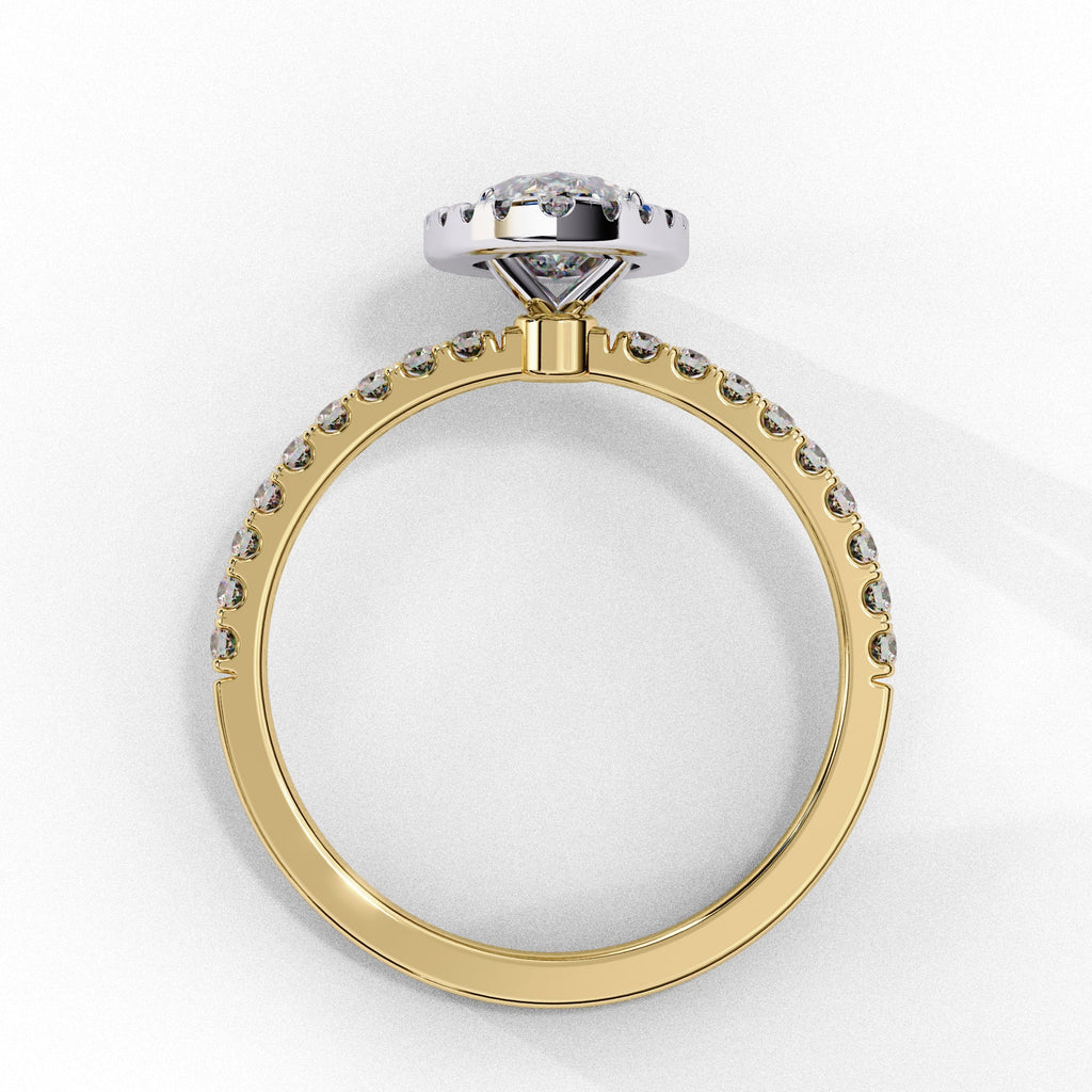 Elegant Central Stone Diamond Ring with Radiant Side Stones