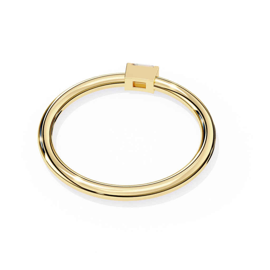 Radiant Solitaire Central Stone Ring