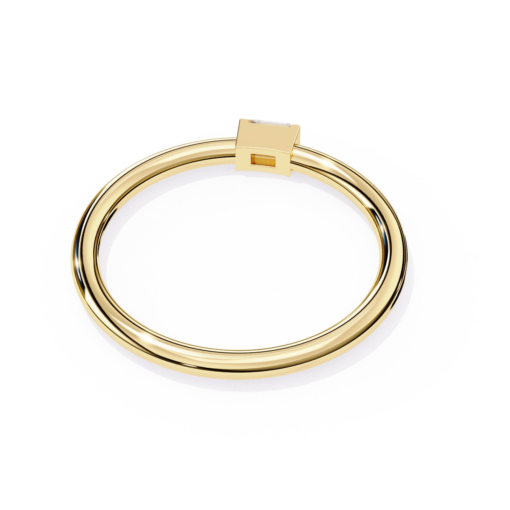 Radiant Solitaire Central Stone Ring