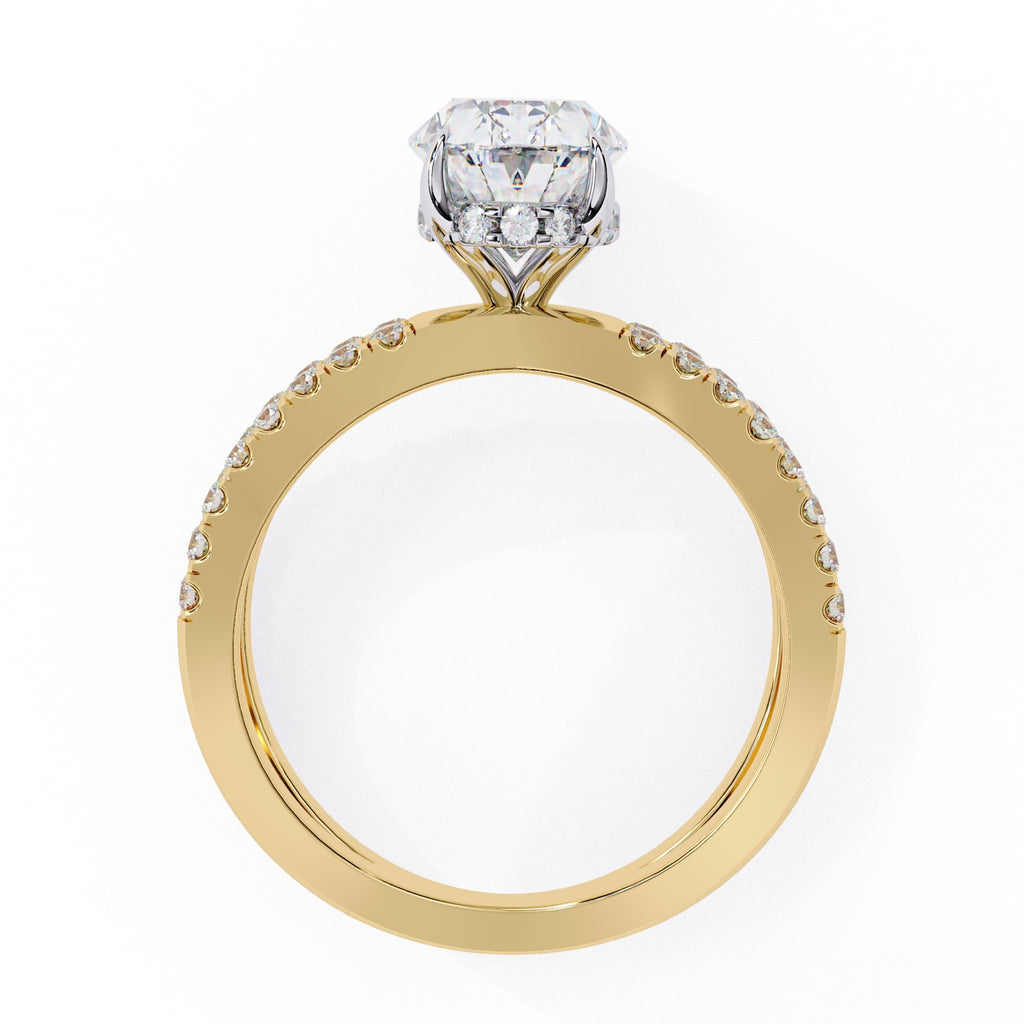 Elegant Central Stone Diamond Side Accent Ring
