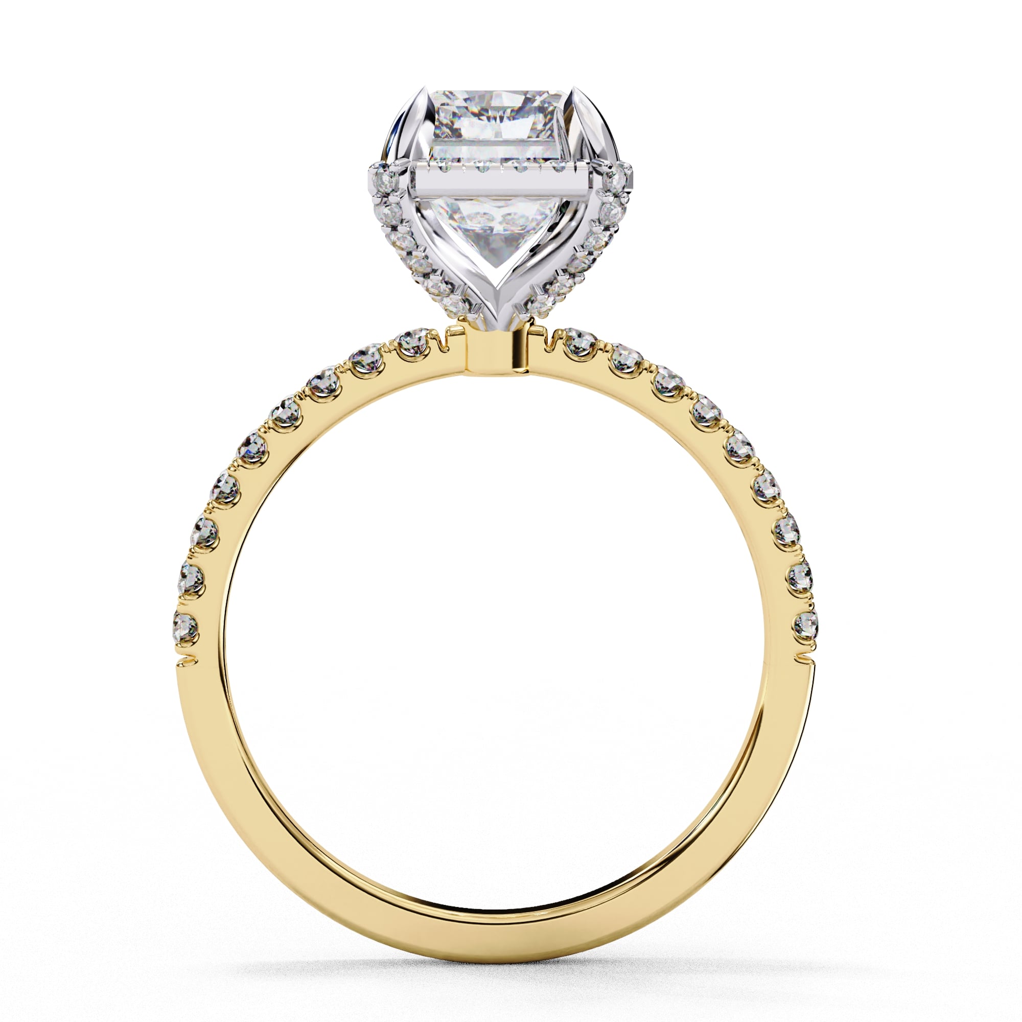 Elegant Central Stone Diamond Halo Ring