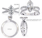 Radiant Central Stone Diamond Ring with Shimmering Side Accents