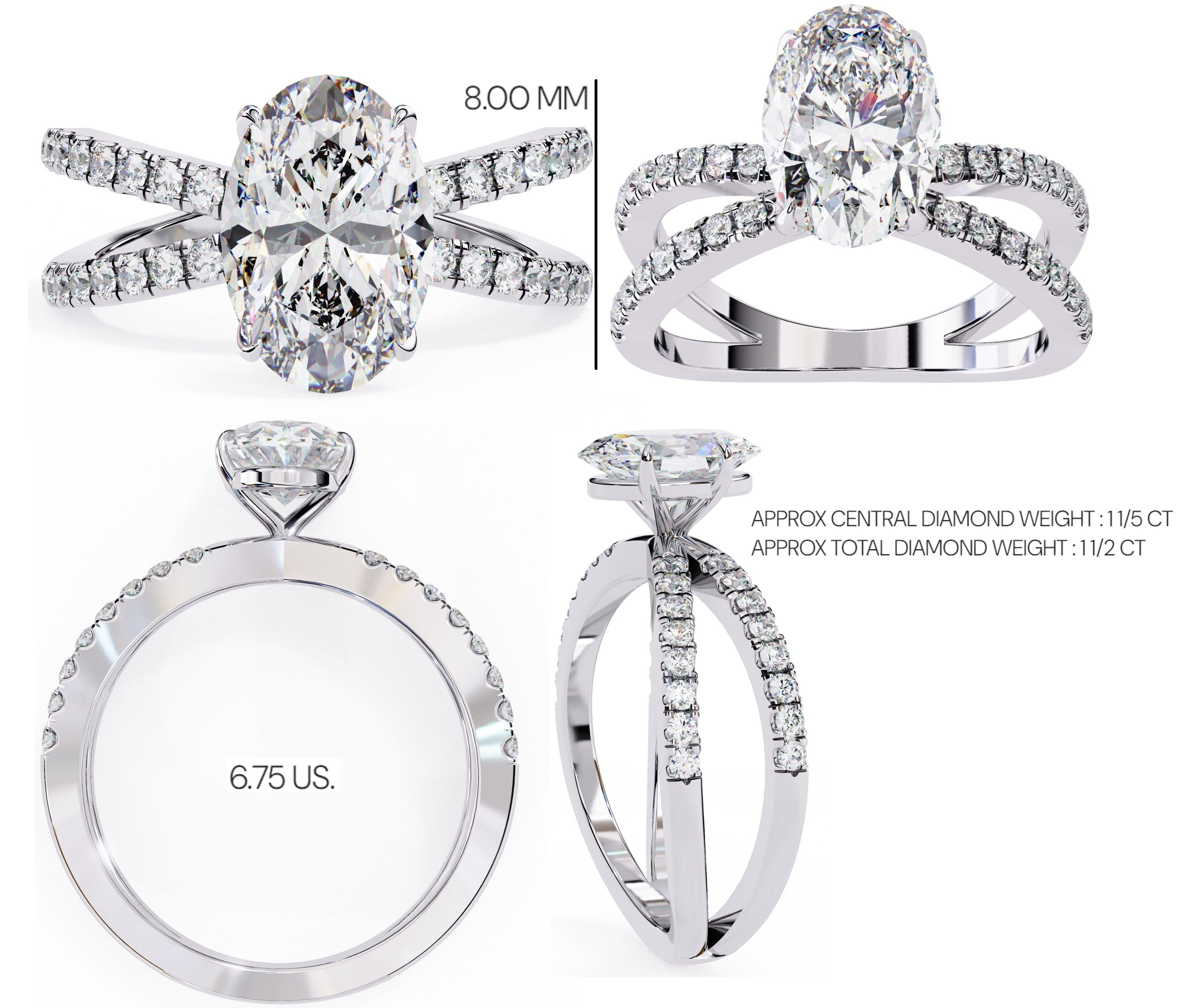 Elegant Radiance Central Stone Diamond Ring