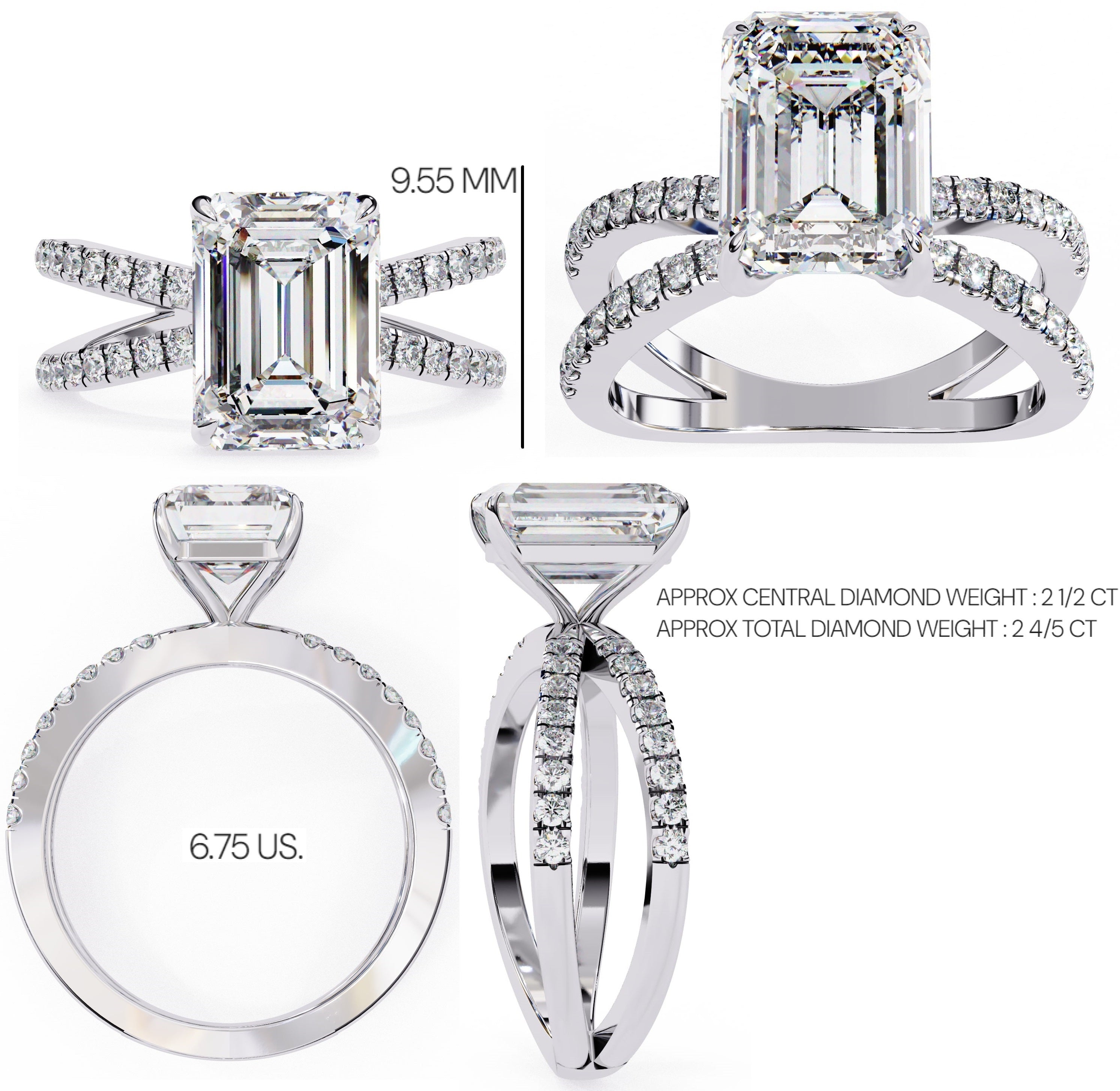 Elegant Central Stone Diamond Ring with Radiant Side Accents