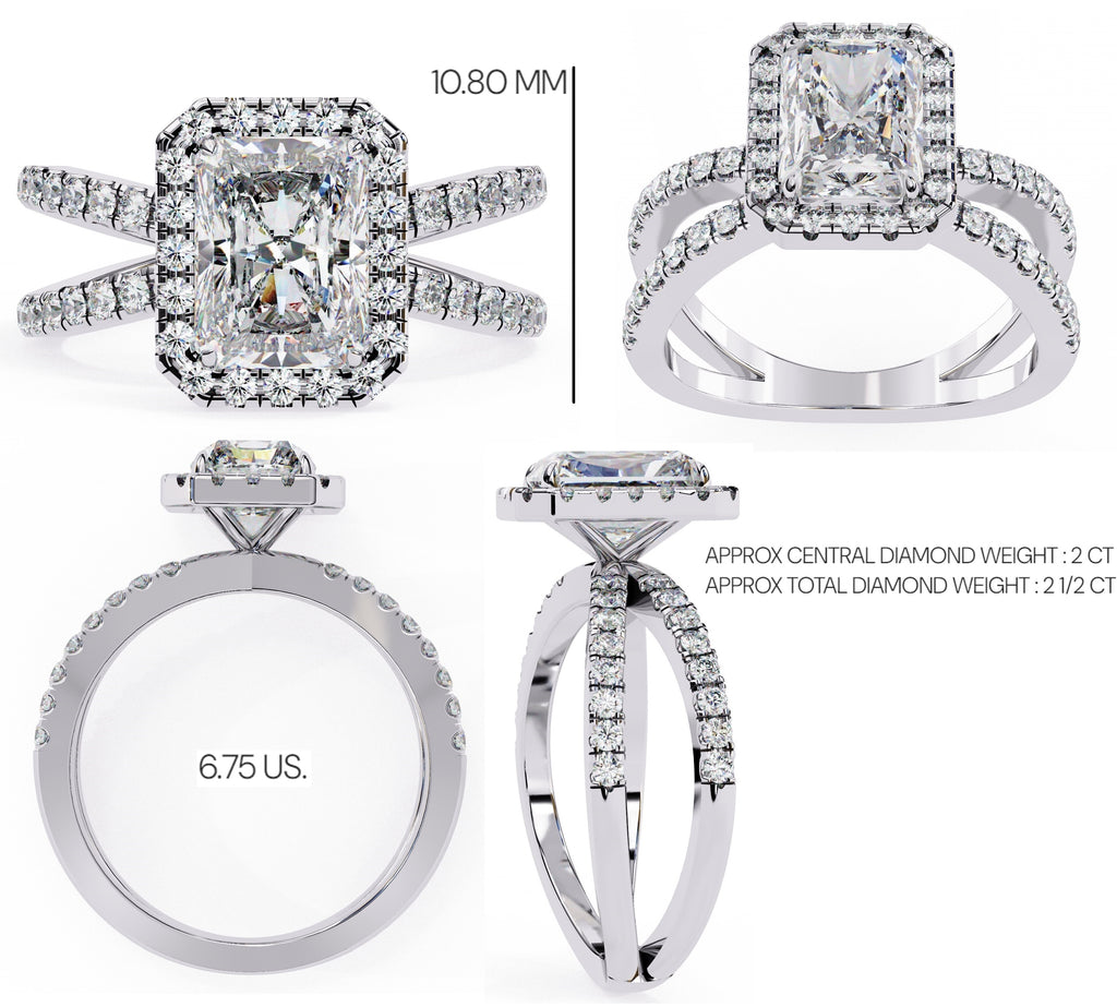 Elegant Central Stone Diamond Ring with Radiant Side Accents