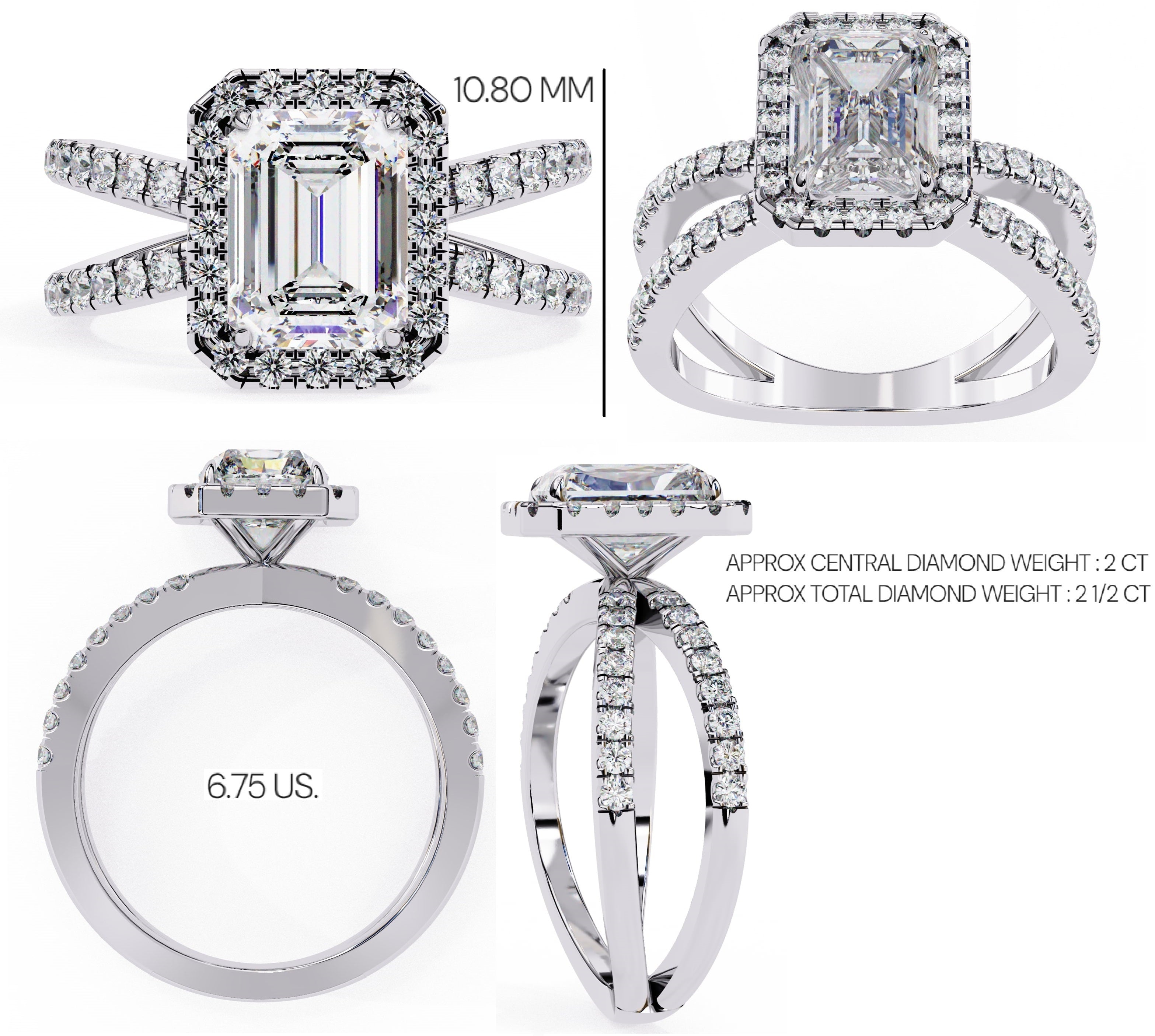 Elegant Diamond Central Stone Ring with Side Accents