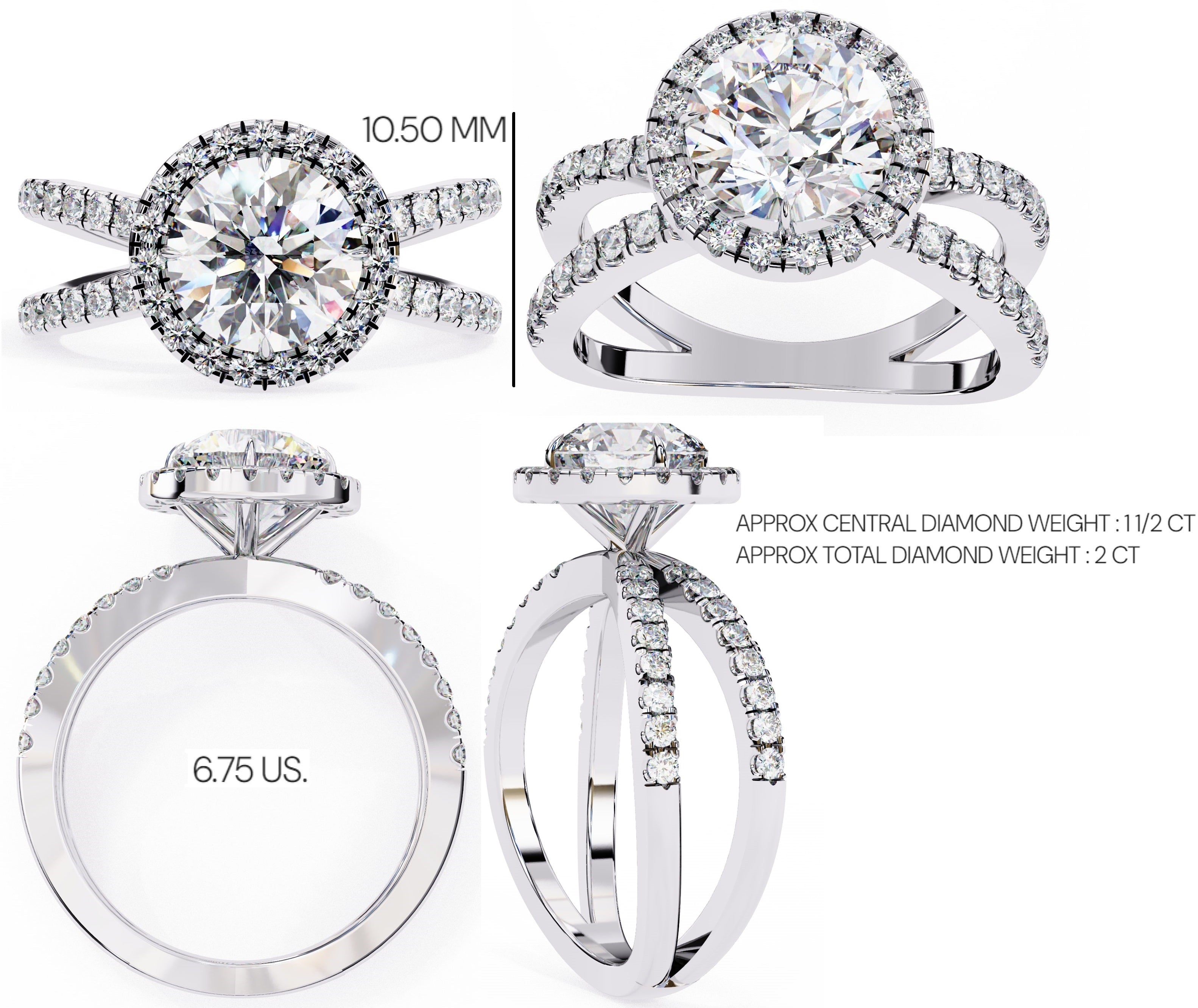 Elegant Central Stone Diamond Ring with Radiant Side Accents