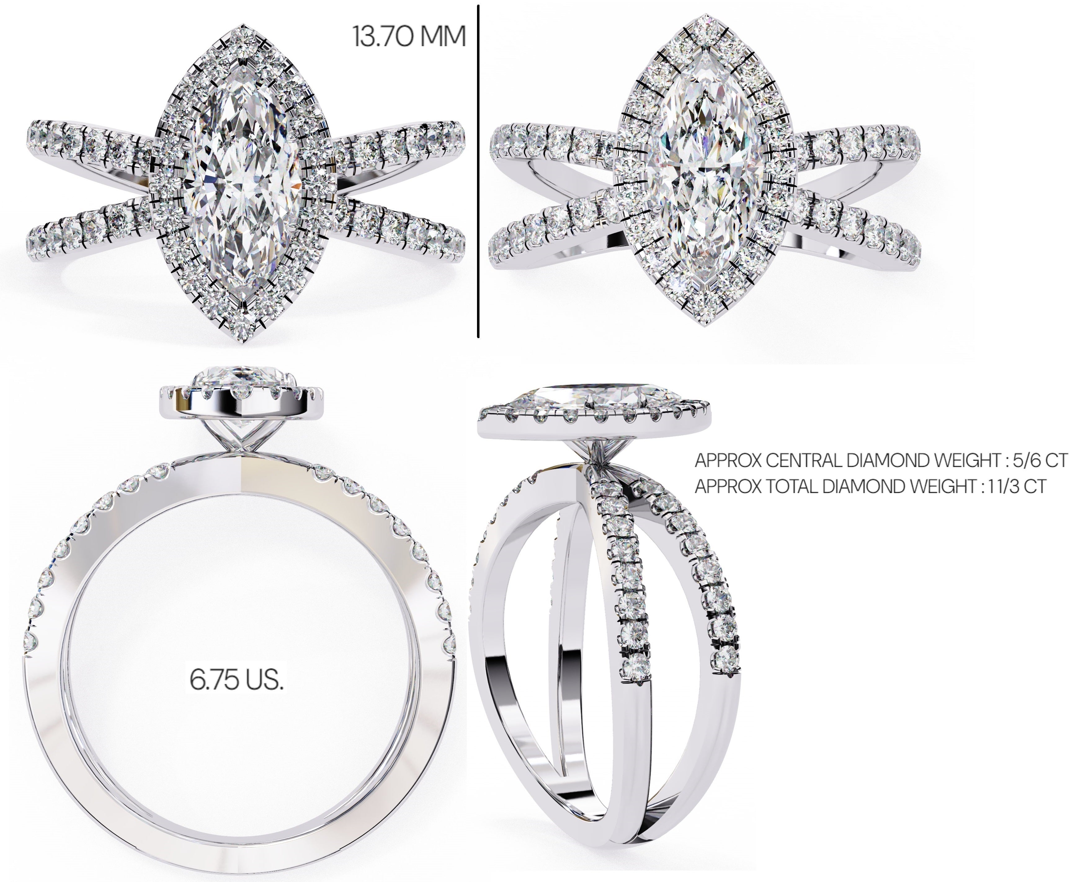 Elegant Diamond Side Stone Brilliance Ring
