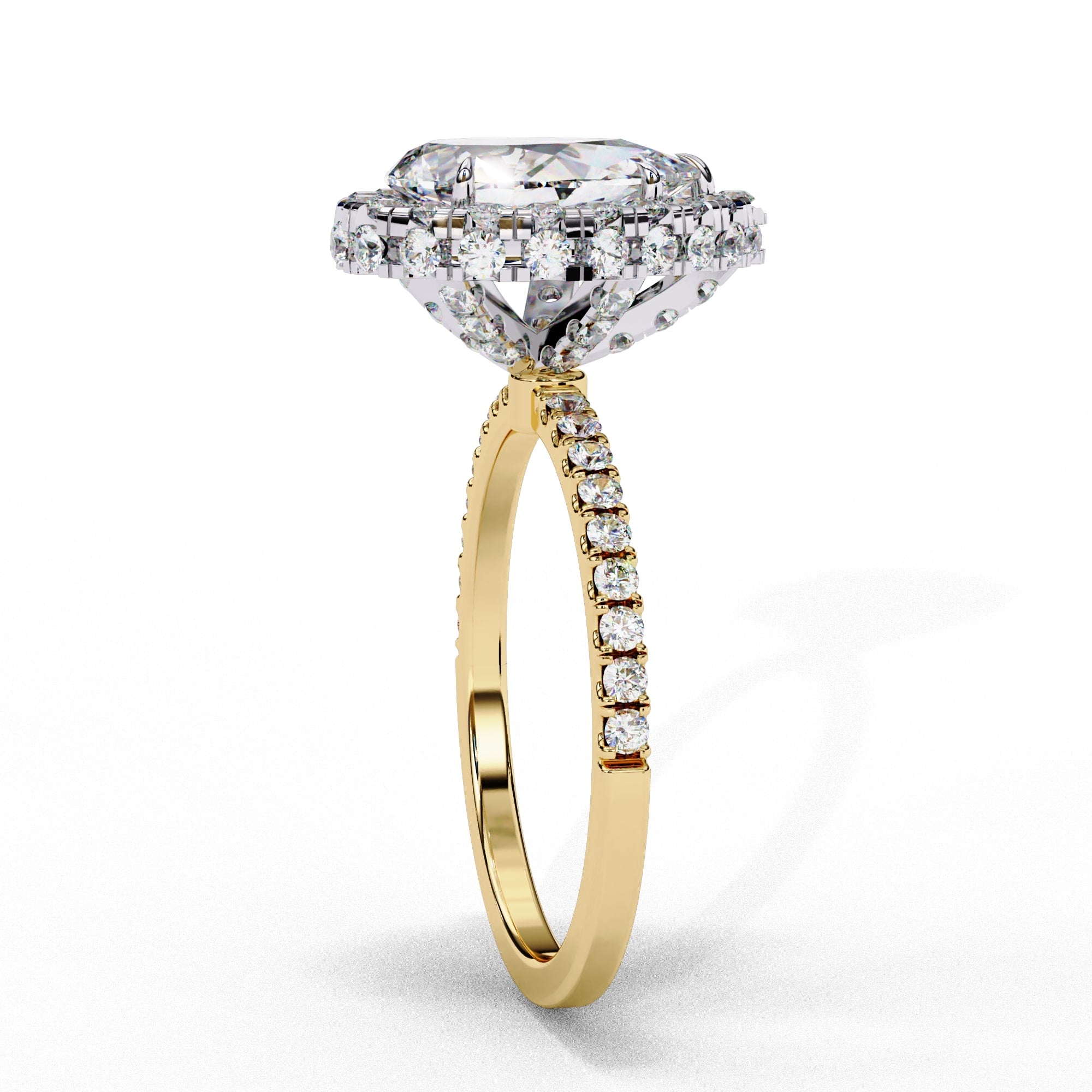 Elegant Central Stone Diamond Halo Ring
