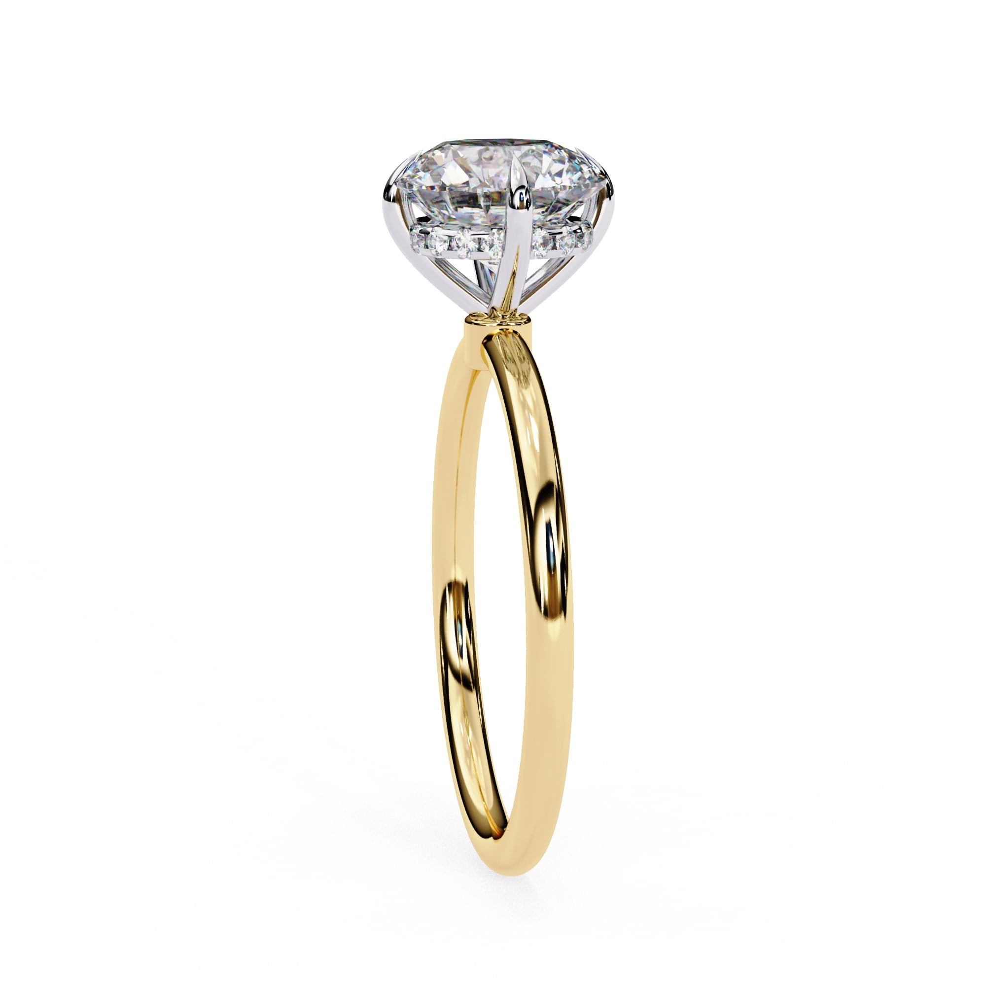 Elegant Diamond Center Stone Ring with Side Accents