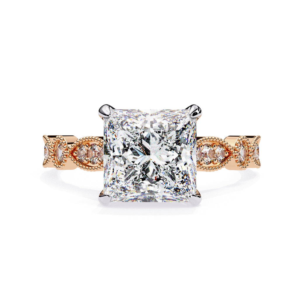 Elegant Central Stone Diamond Ring with Radiant Side Accents