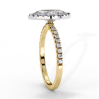 Elegant Central Stone Diamond Ring with Radiant Side Stones