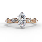 Elegant Central Stone Diamond Ring with Radiant Side Accents