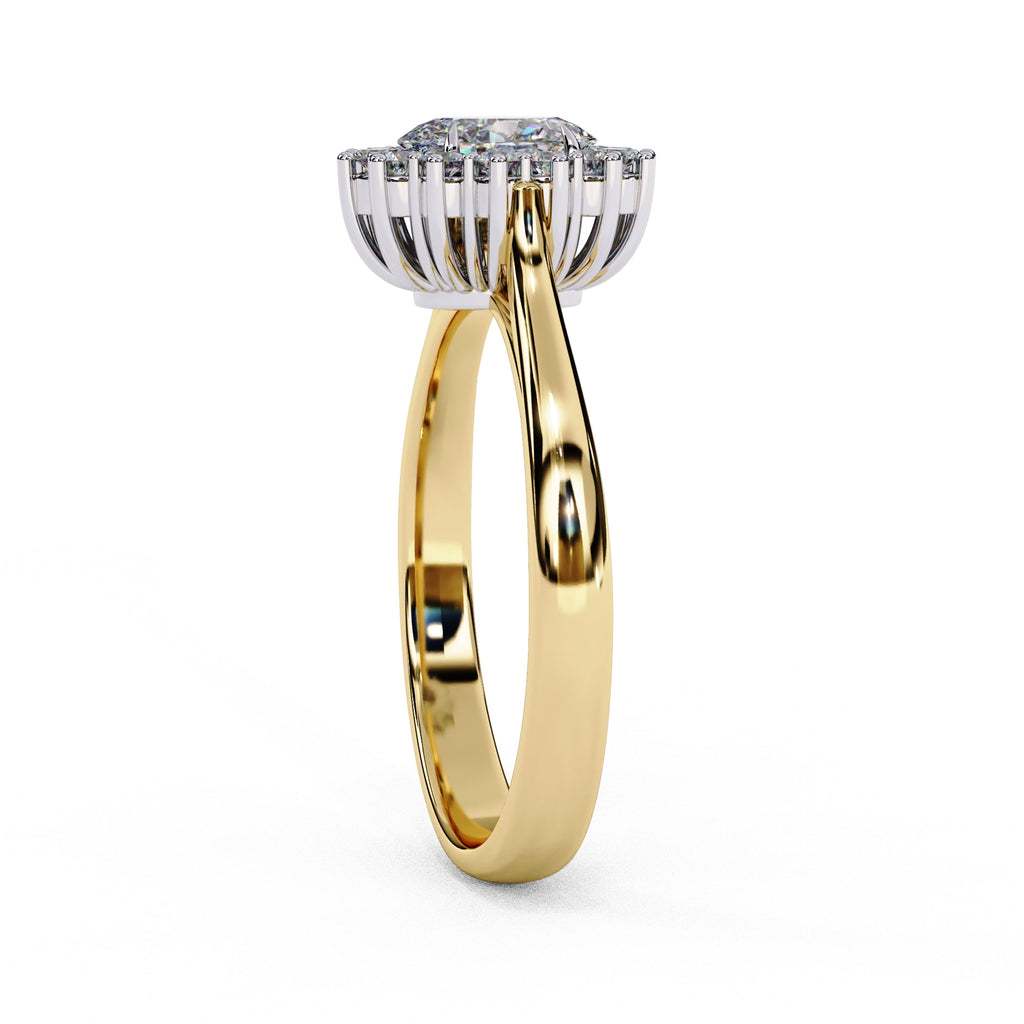 Elegant Central Stone Diamond Side Accent Ring