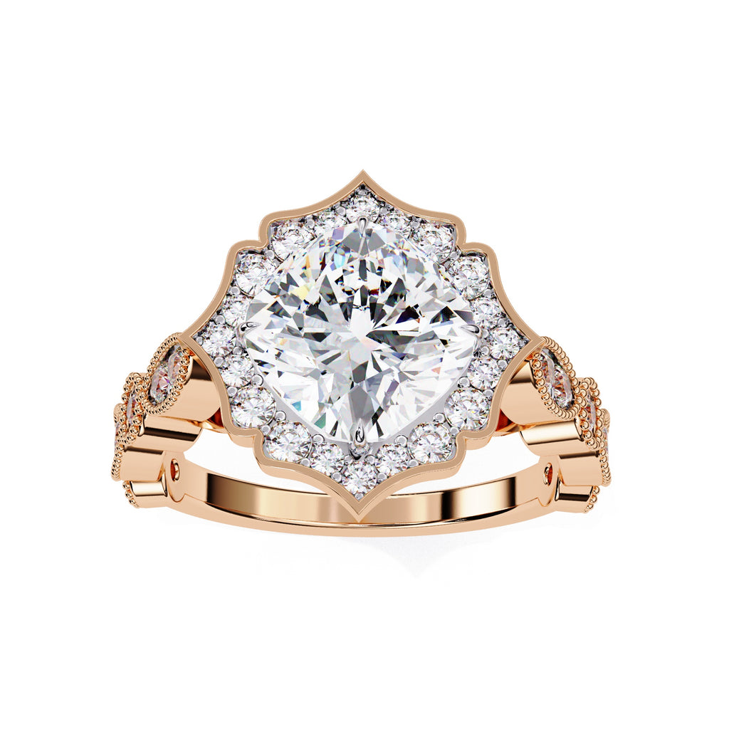 Elegant Diamond Central Stone and Side Accents Ring
