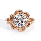 Radiant Central Stone Diamond Ring with Shimmering Side Accents