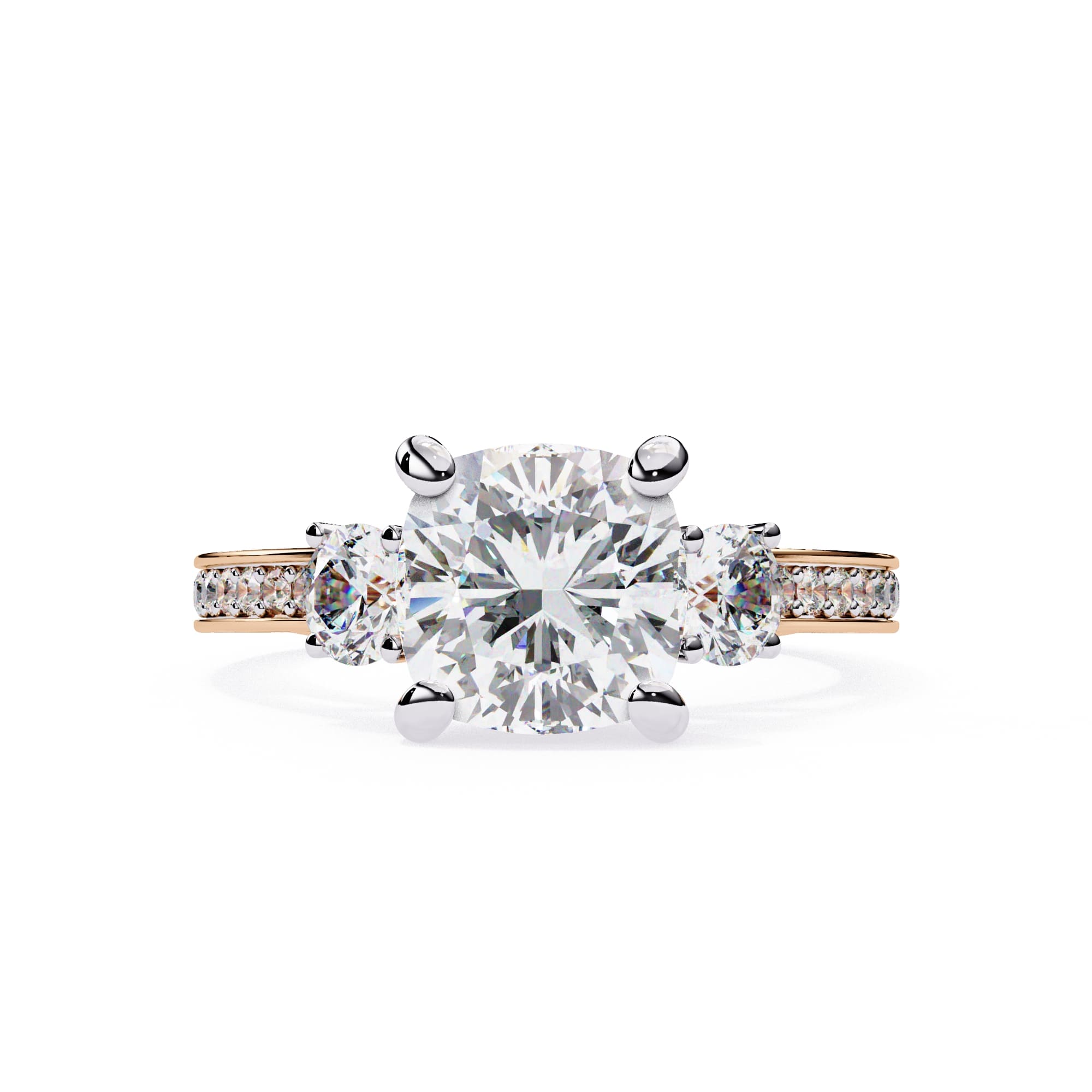 Elegant Diamond Side Stone Brilliance Ring
