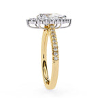Radiant Central Stone Diamond Side Accent Ring