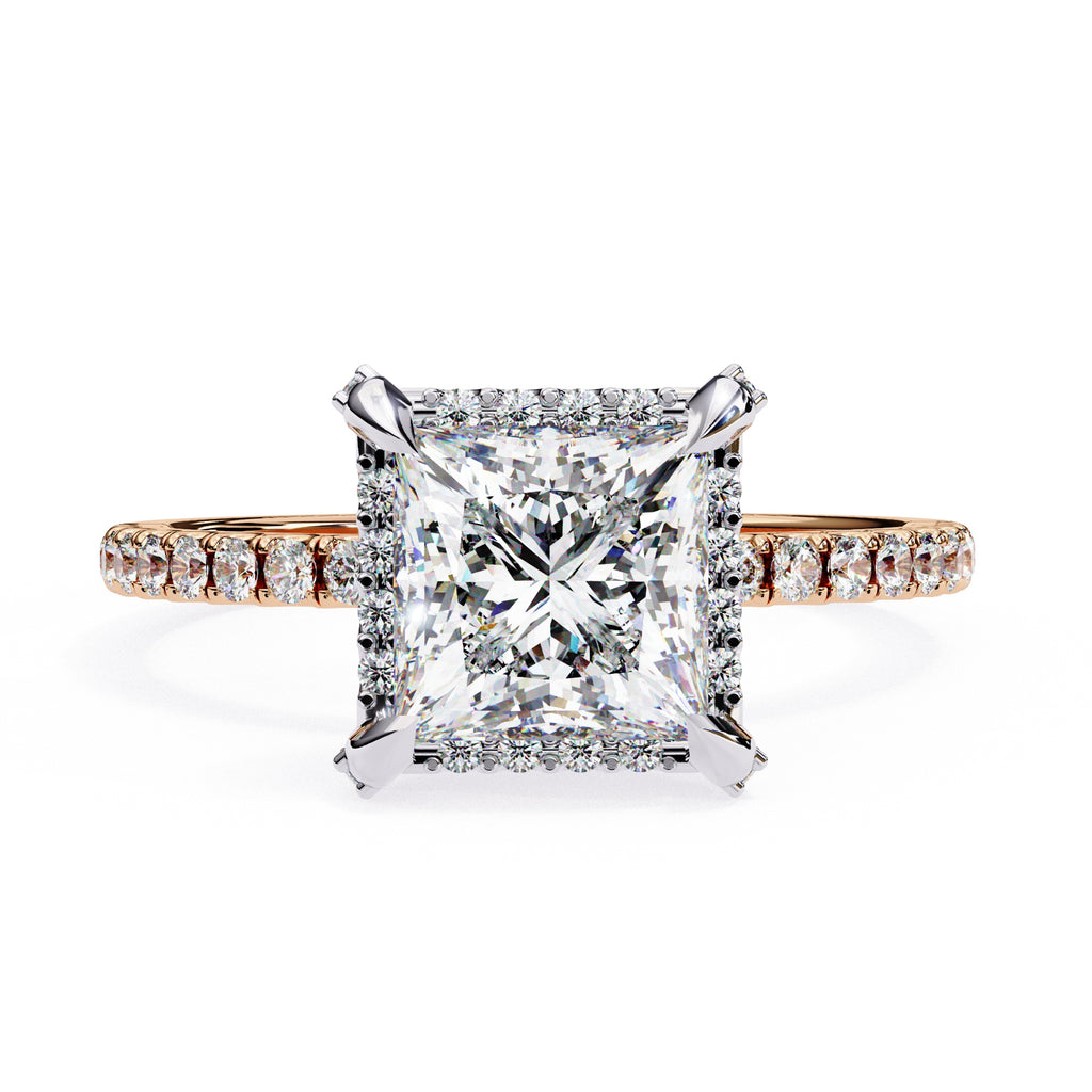 Elegant Central Stone Diamond Ring with Radiant Side Accents