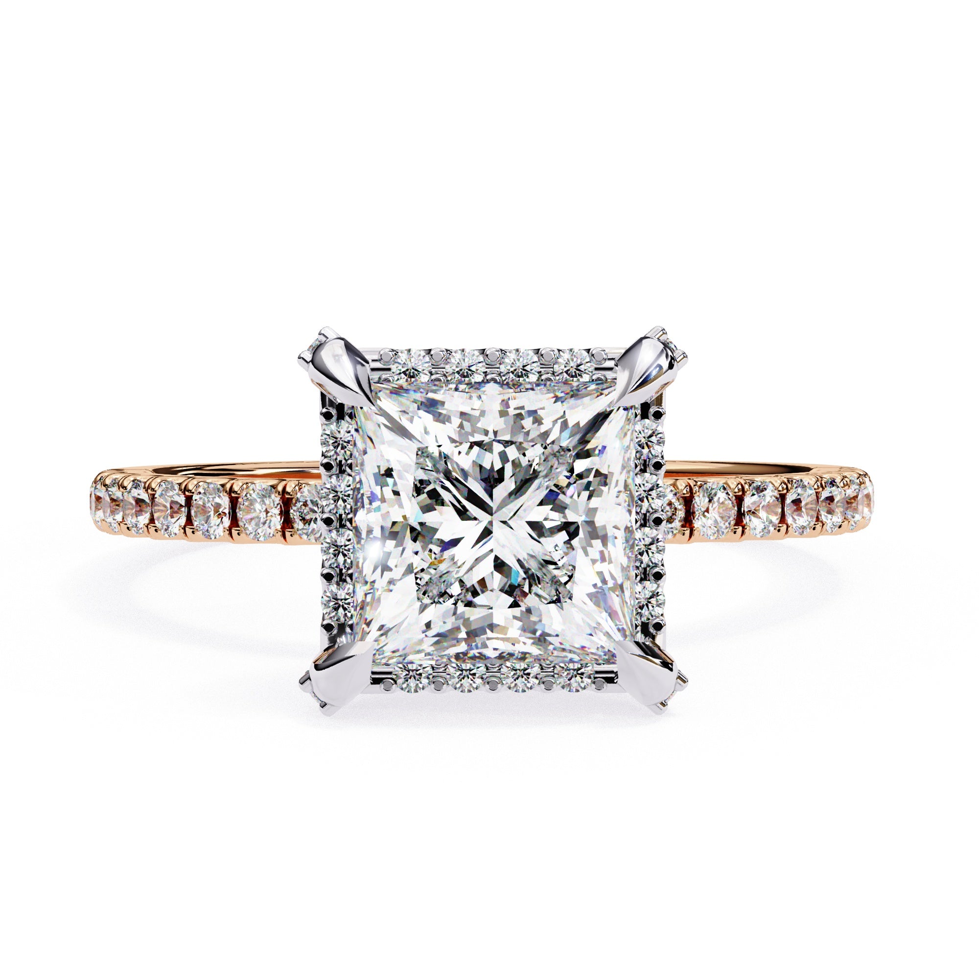 Elegant Central Stone Diamond Ring with Radiant Side Accents