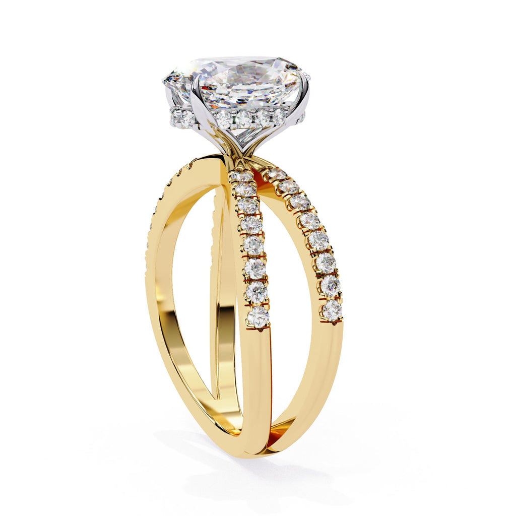 Elegant Central Stone Diamond Side Accent Ring