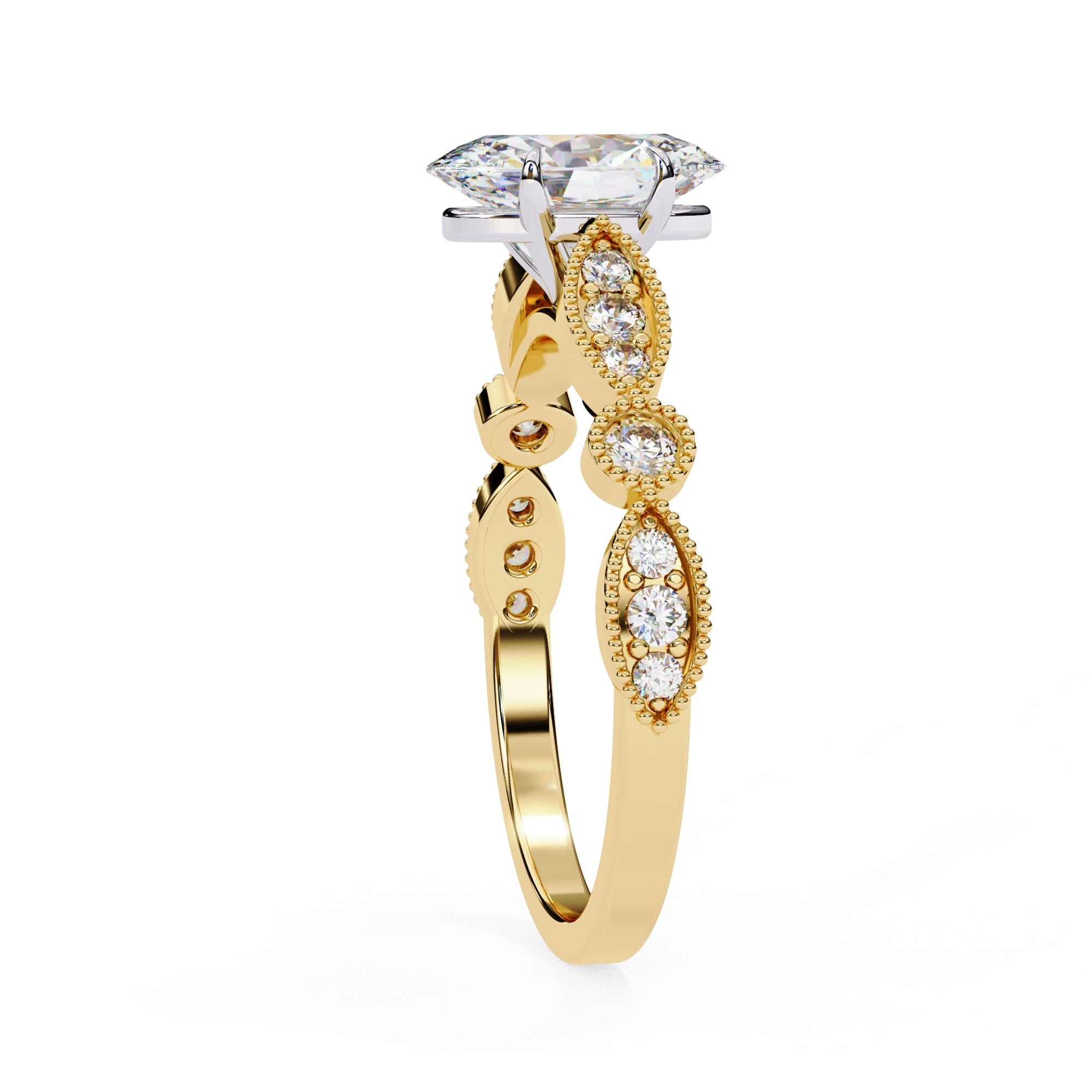 Elegant Diamond Central Stone Ring