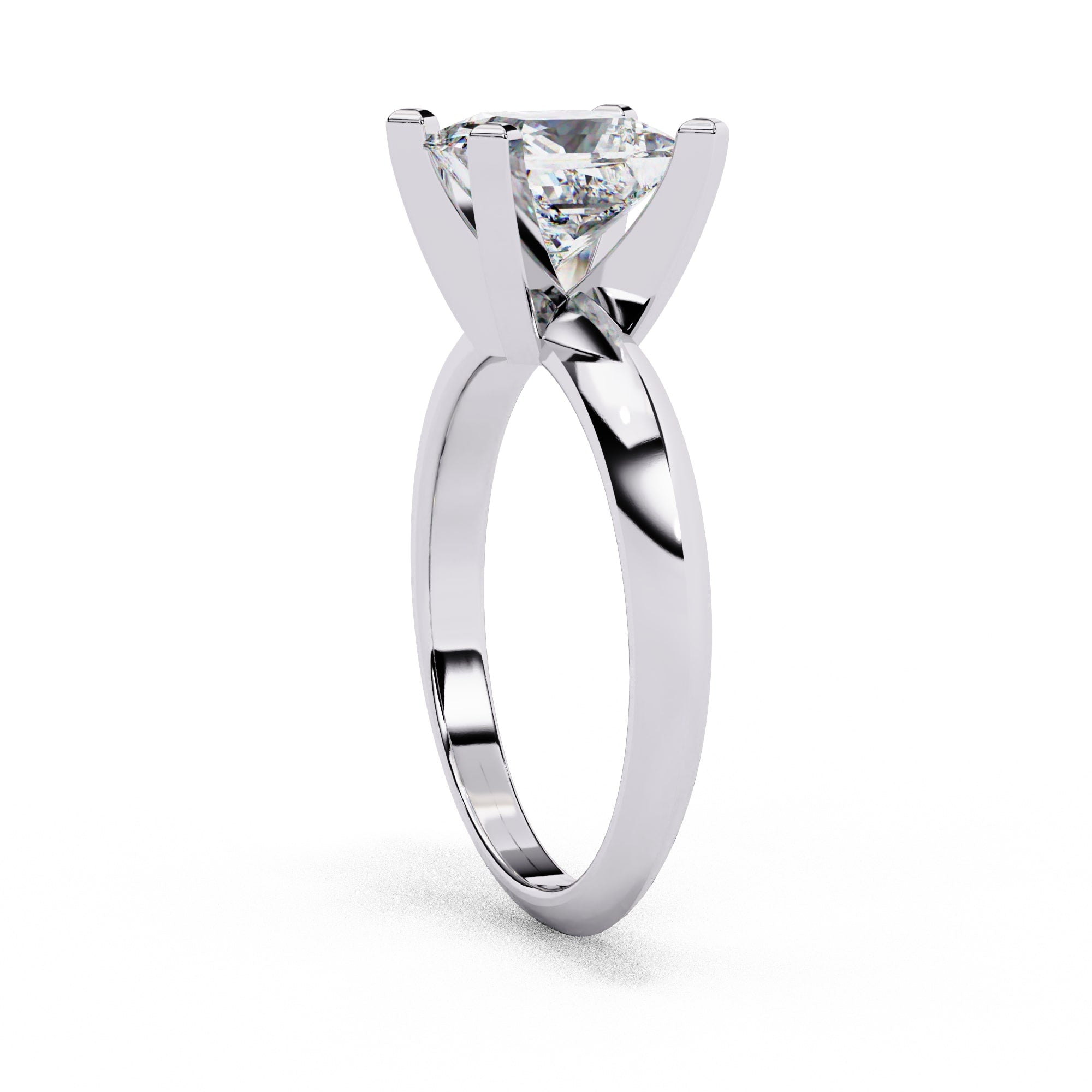 Radiant Solitaire Central Stone Diamond Ring