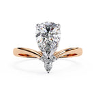 Radiant Central Stone Diamond Ring with Shimmering Side Accents